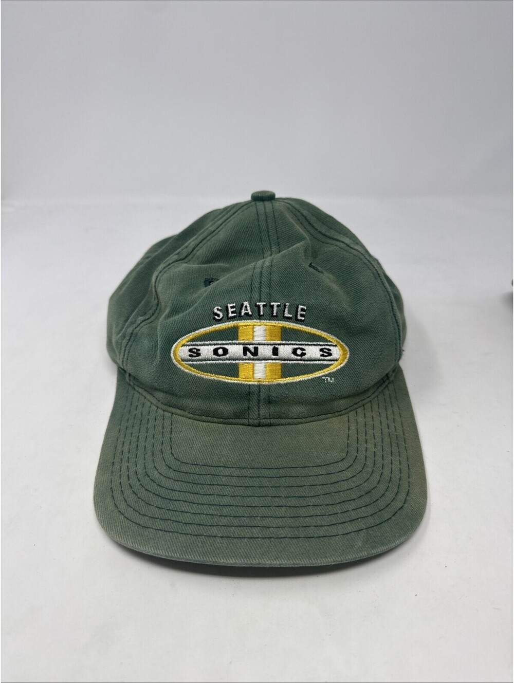 Vintage Seattle Sonics NBA Green Cloth Strapback Hat Cap Sports Specialties